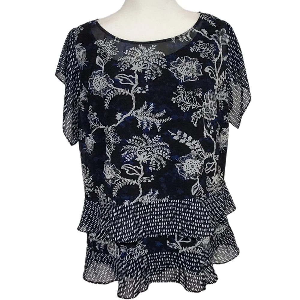 Cabi Sheer Hybrid Blouse - Picture 1 of 13
